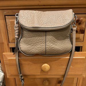 Vince Camuto Pebble Leather crossbody zip flap bag - tan